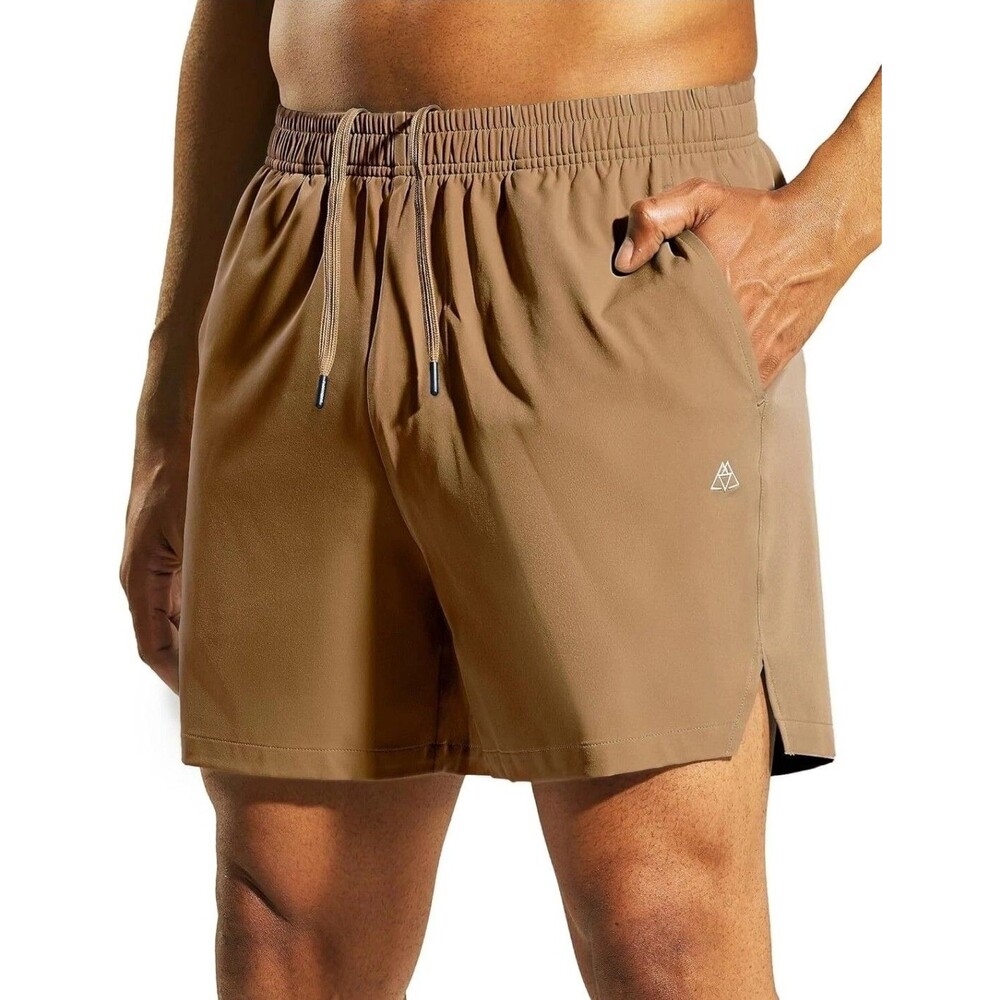 Haimont Mens Athletic 4 Way Stretch Drawstring Waistline Pocket Short L